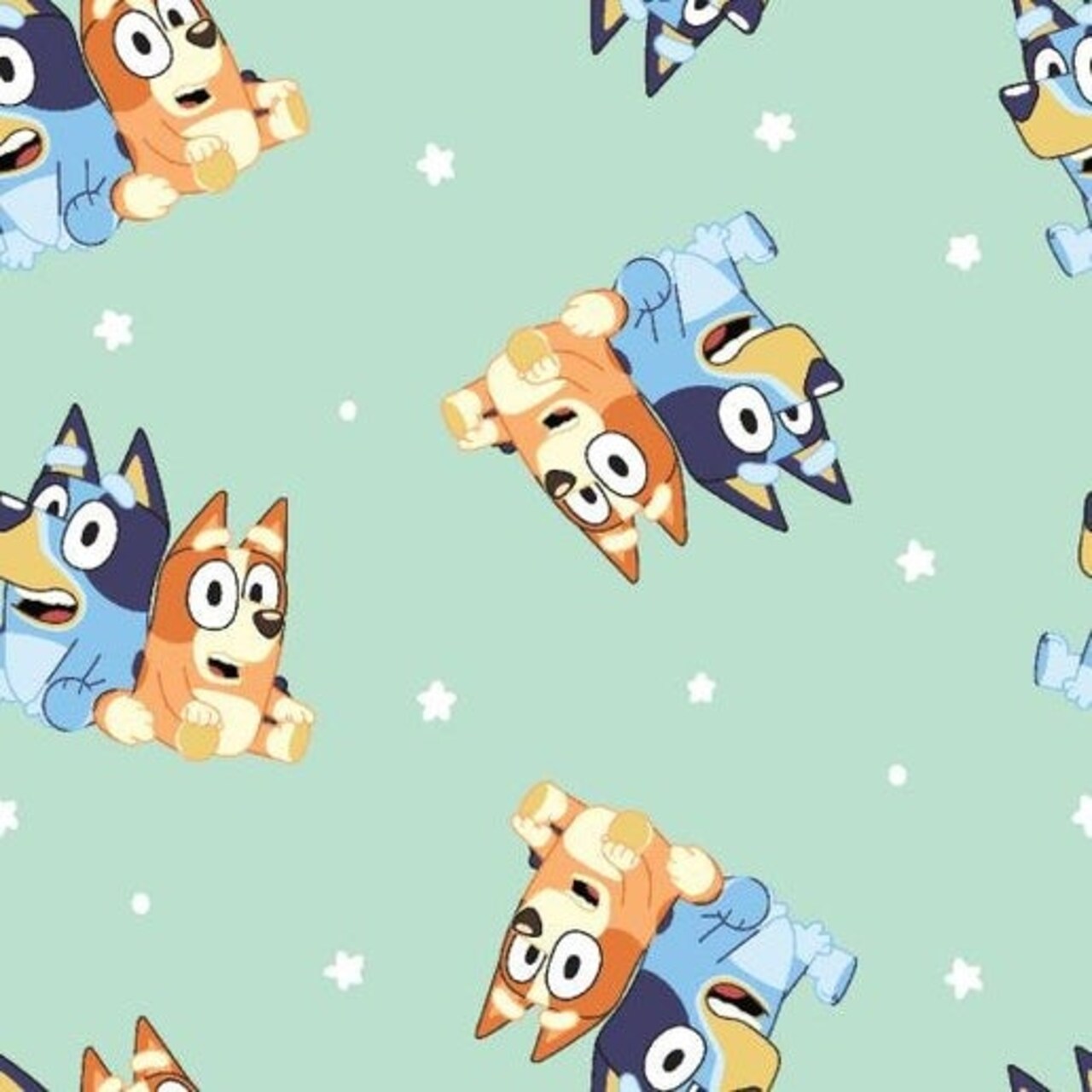 Licensed Character Prints - BBC's Bluey Bingo Best Friends Lt. Green Cotton Fabric by the Yard
